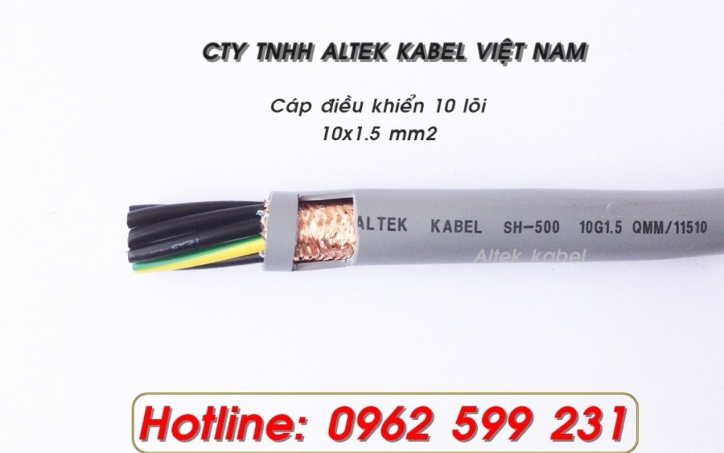 Cáp điều khiển Altek kabel 10 lõi 1,0mm2 có lưới chống nhiễu