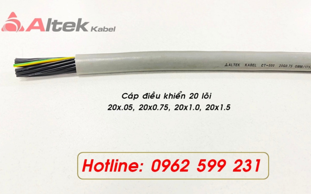 Cáp điều khiển Altek kabel 20 lõi 0,75mm2 không chống nhiễu