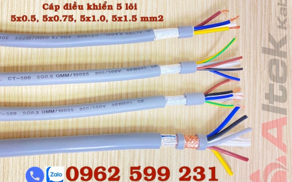 Cáp điều khiển Altek kabel 5 lõi 0,5mm2 không chống nhiễu