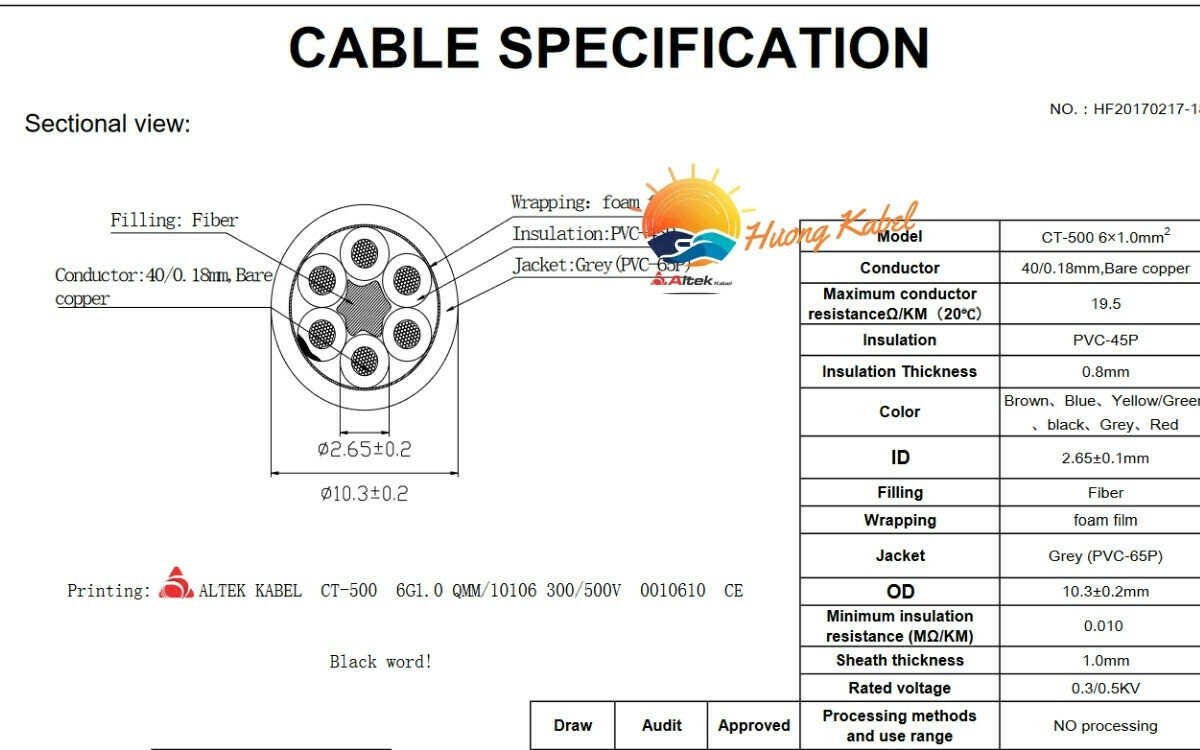 Cáp điều khiển Altek kabel 6 lõi 1,0mm2 không chống nhiễu