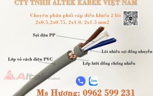 Cáp điều khiển Altekkabel 2 lõi 1,0mm2 không chống nhiễu