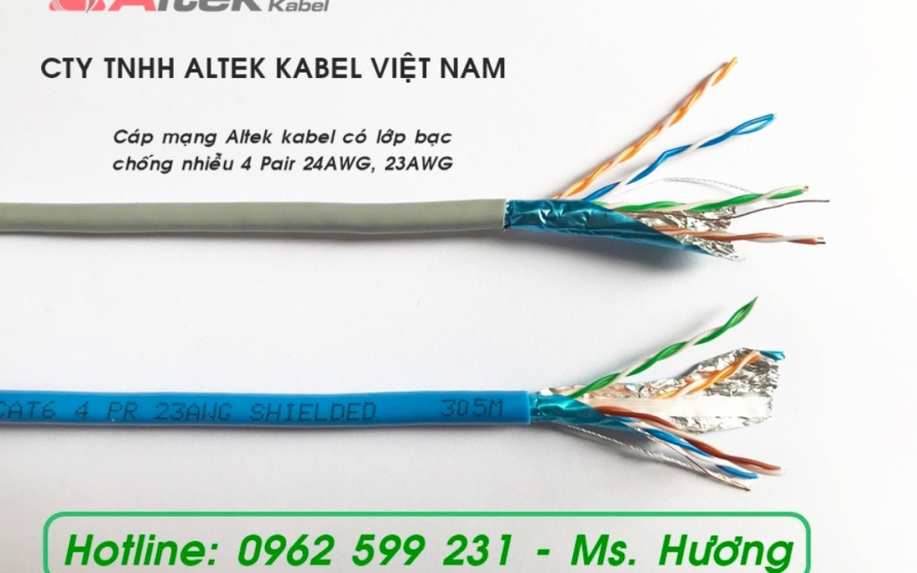 Cáp mạng Altek kabel FTP 5E 24AWG có chống nhiễu