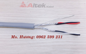 Cáp tín hiệu vặn xoắn Altek kabel 2 Pair 16AWG + AL Foil 1 lớp chống nhiễu