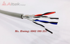 Cáp tín hiệu vặn xoắn Altek kabel 4 Pair 16AWG + AL Foil 1 lớp chống nhiễu