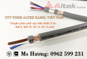 Cáp điều khiển Altek kabel 2 lõi 1,0mm2 Có lưới chống nhiễu